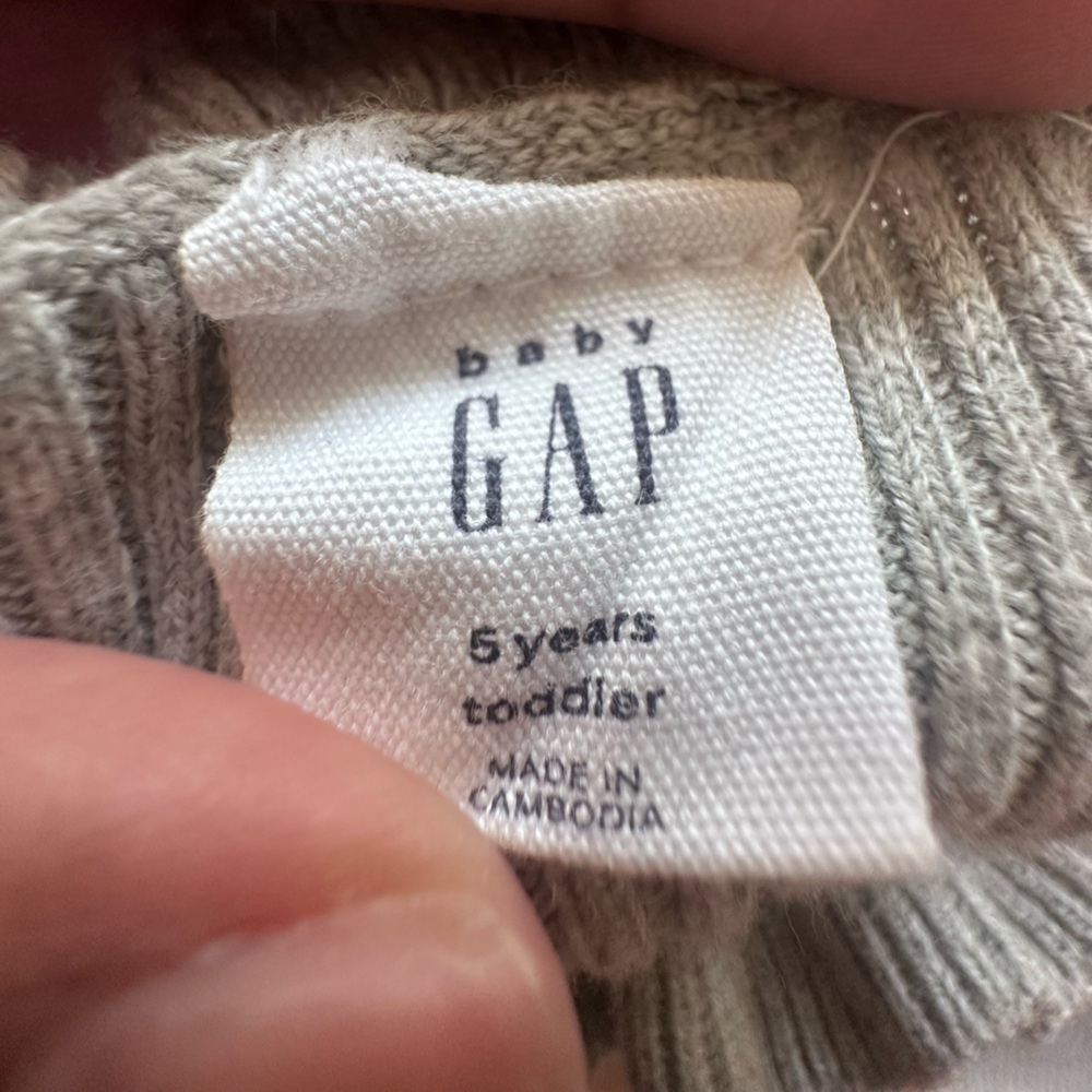 Preloved GAP Light Gray Girl’s Cowl Neck Sweater - Picture 2 of 3